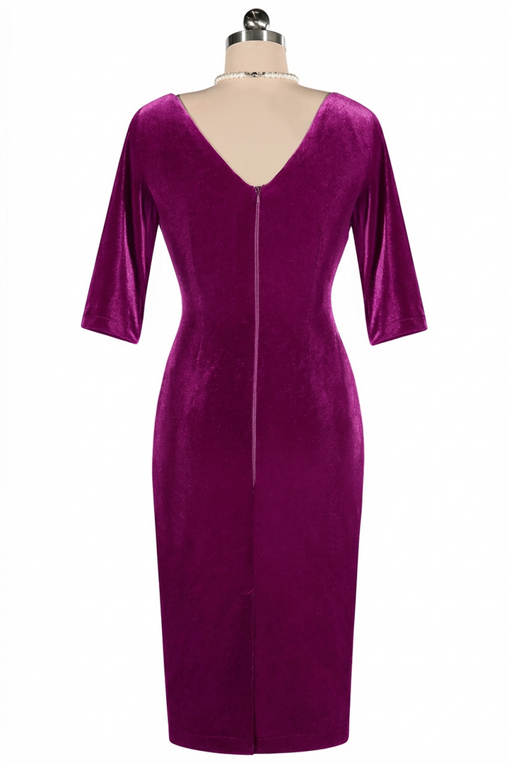 Velvet Vamp Dress (Fuchsia)