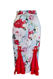 Tea Rose Wiggle Skirt (Print)