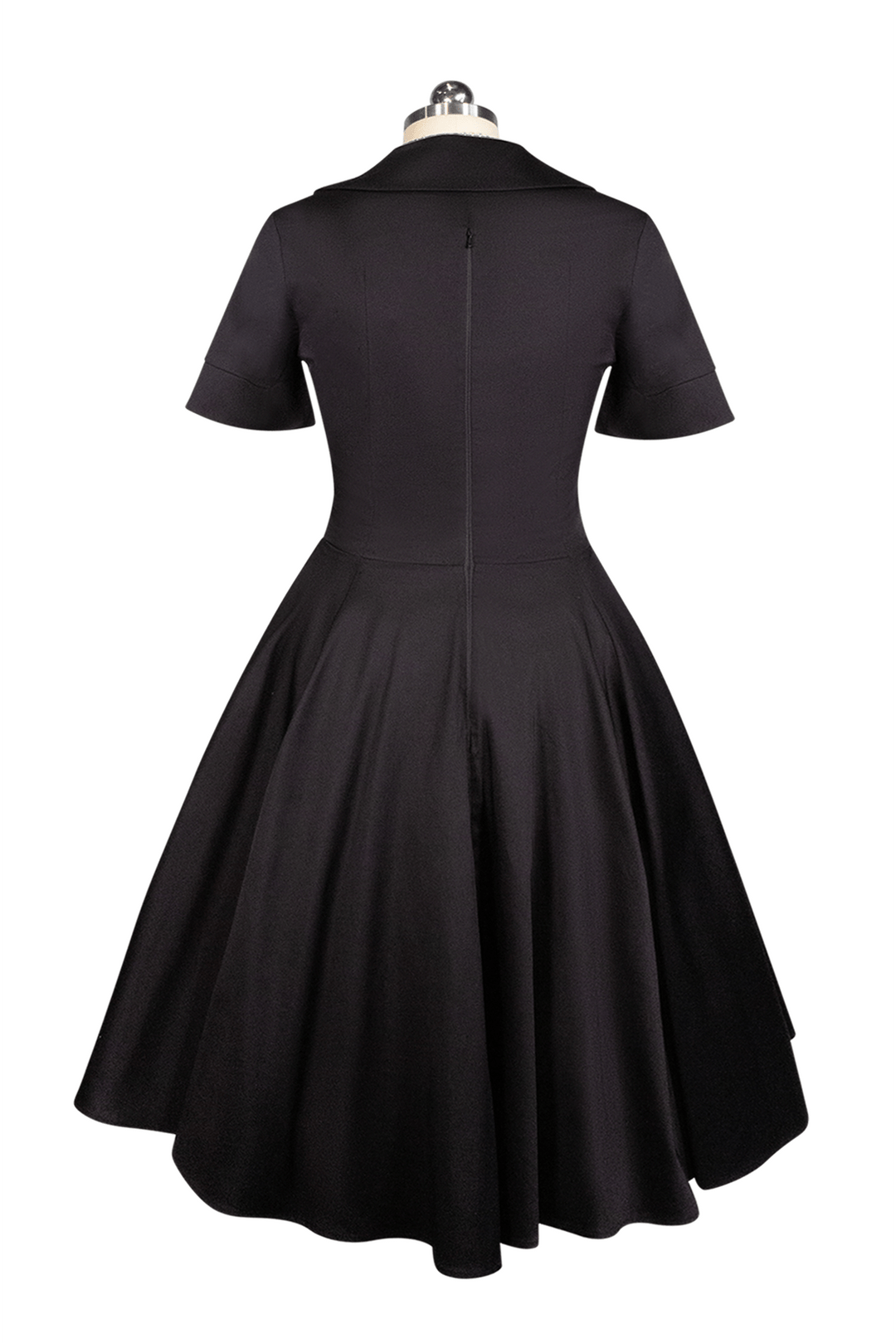 Tea Rose Collar Dress (Black) - Kitten D'Amour