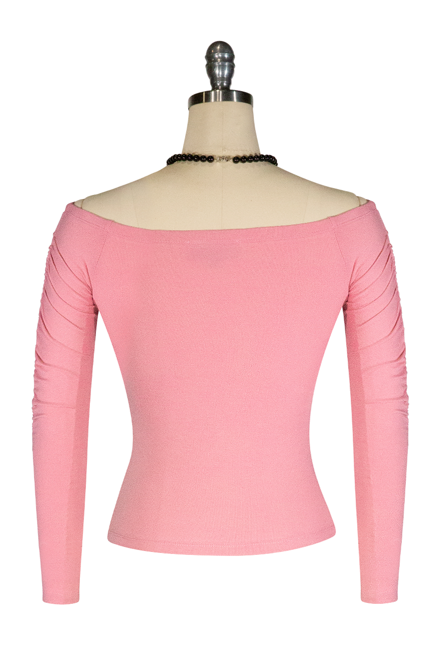 D'Amour Follies Ruched Jersey Top (Pink)