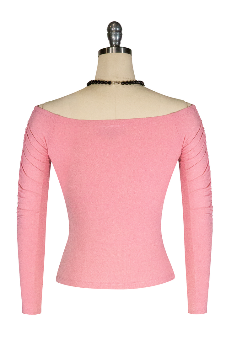 D'Amour Follies Ruched Jersey Top (Pink)