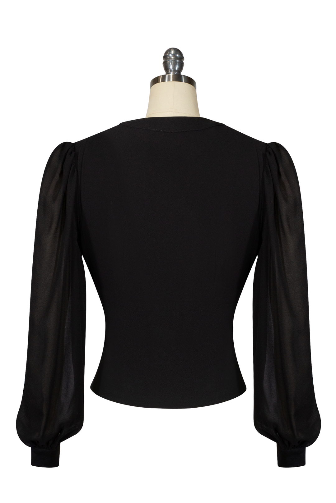 Capone Frill Front Blouse (Black) - Kitten D'Amour