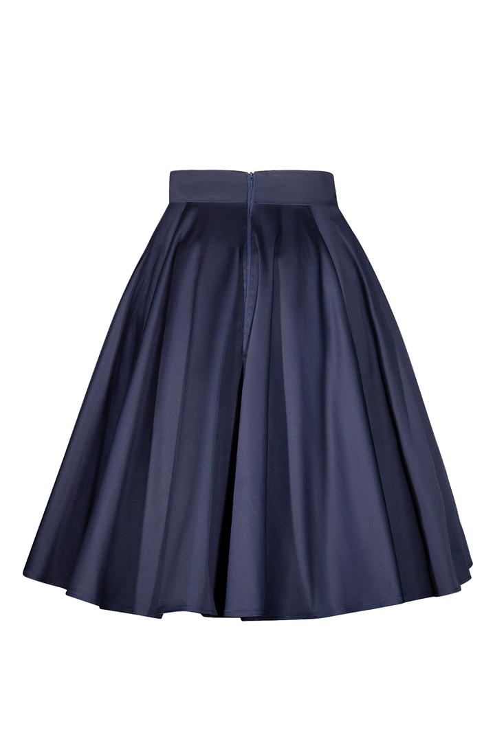 Dangerous Curves Full Circle Skirt (Navy)