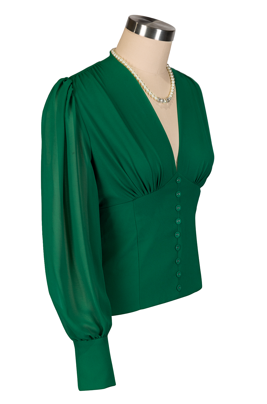 Belle Boheme Georgette Blouse (Green)