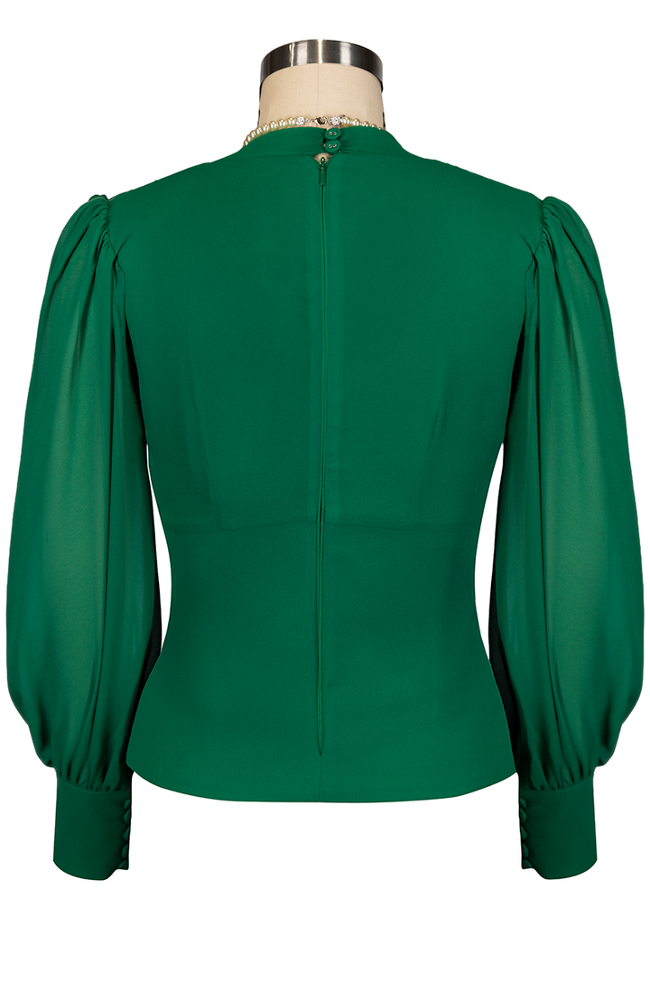 Belle Boheme Georgette Blouse (Green)