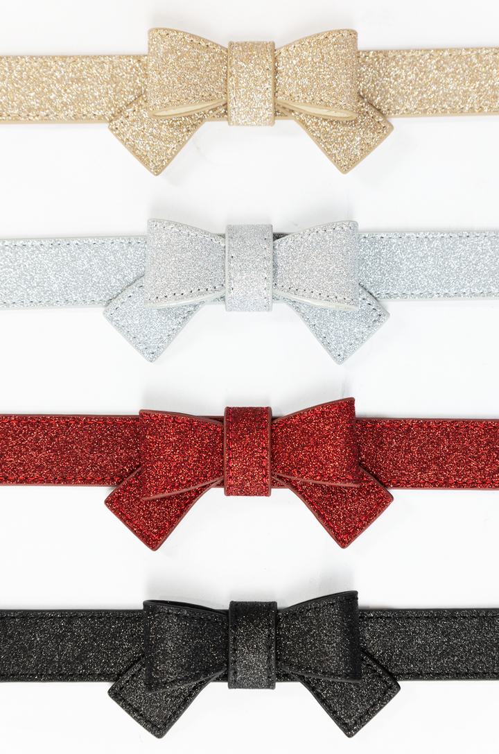 Pretty Kitty Follies Sparkle Bow Belt (Silver)