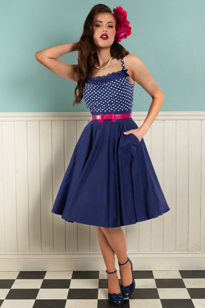 Dottie Darling Spot Cowl Camisole (Navy)