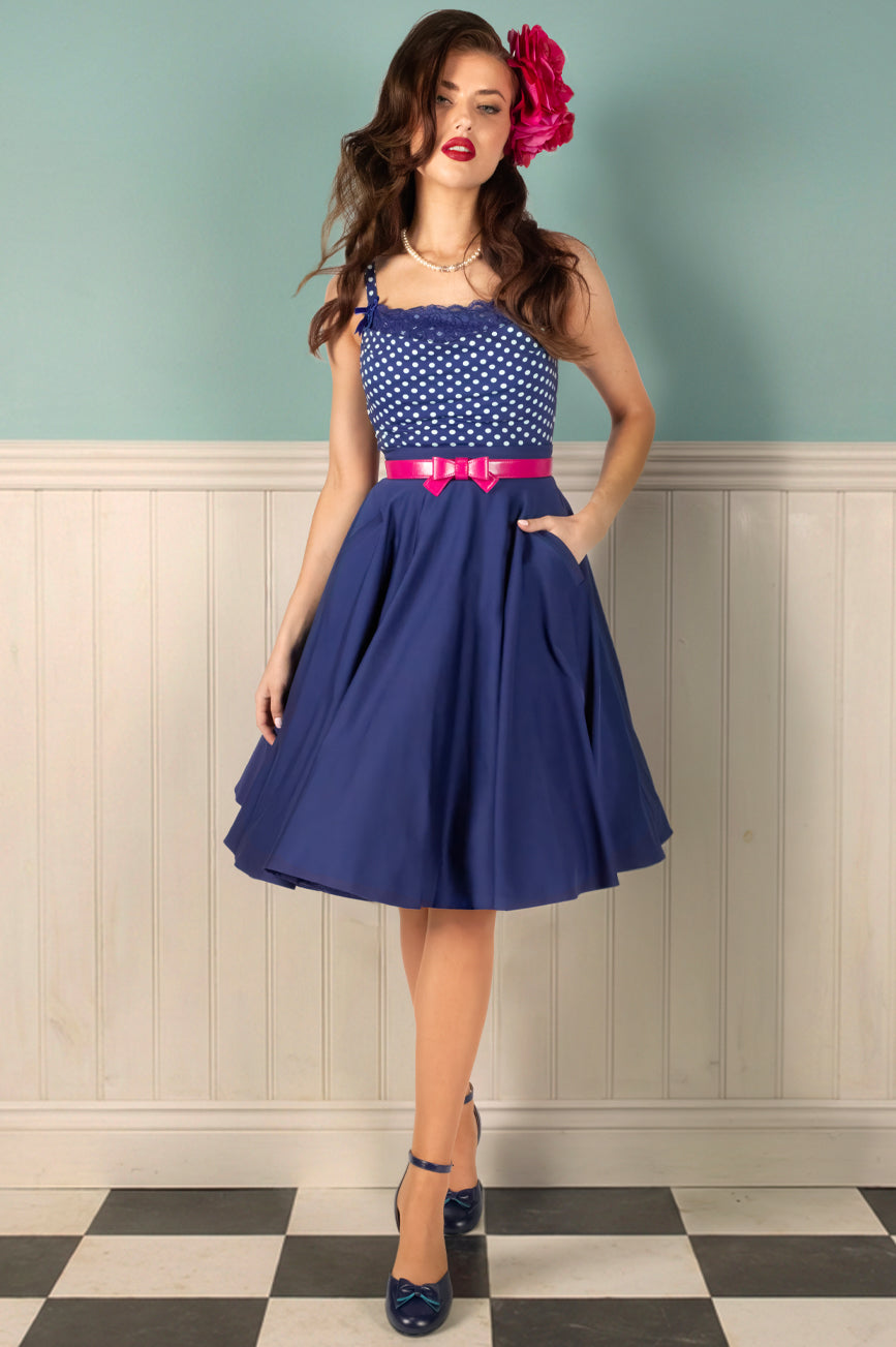 Dottie Darling Spot Cowl Camisole (Navy)