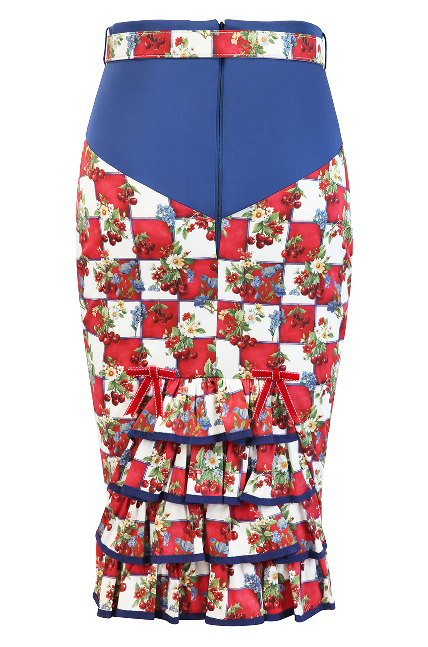 Cherry Bomb Wiggle Bustle Skirt