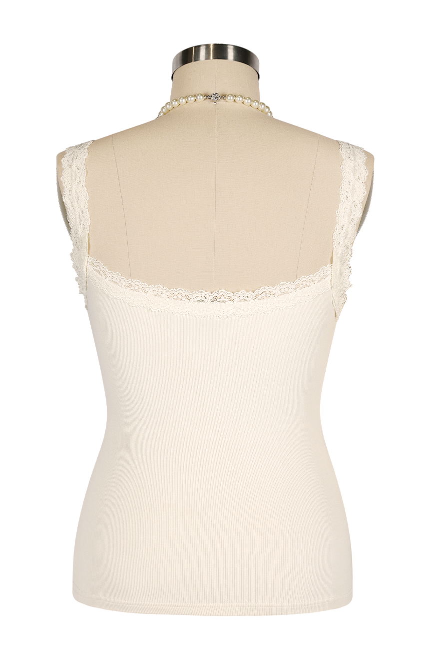 D'Amour Button Up Follies Singlet (Vintage White)