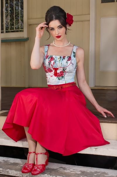 Tea Rose Classic Full Skirt (Red)