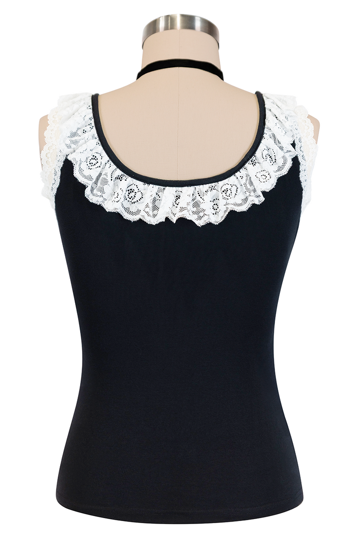 Casino Follies Ruffle Singlet (Black)