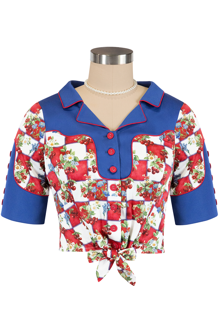 Cherry Bomb Tie Front Blouse