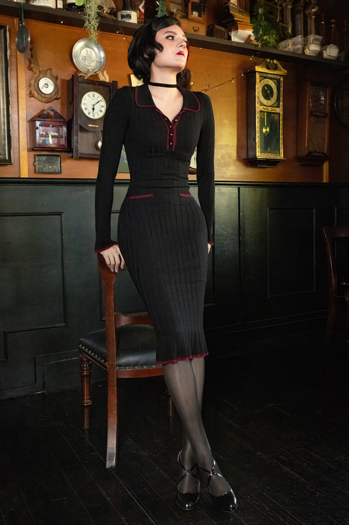 Claudette Knit Maxi Dress (Black)