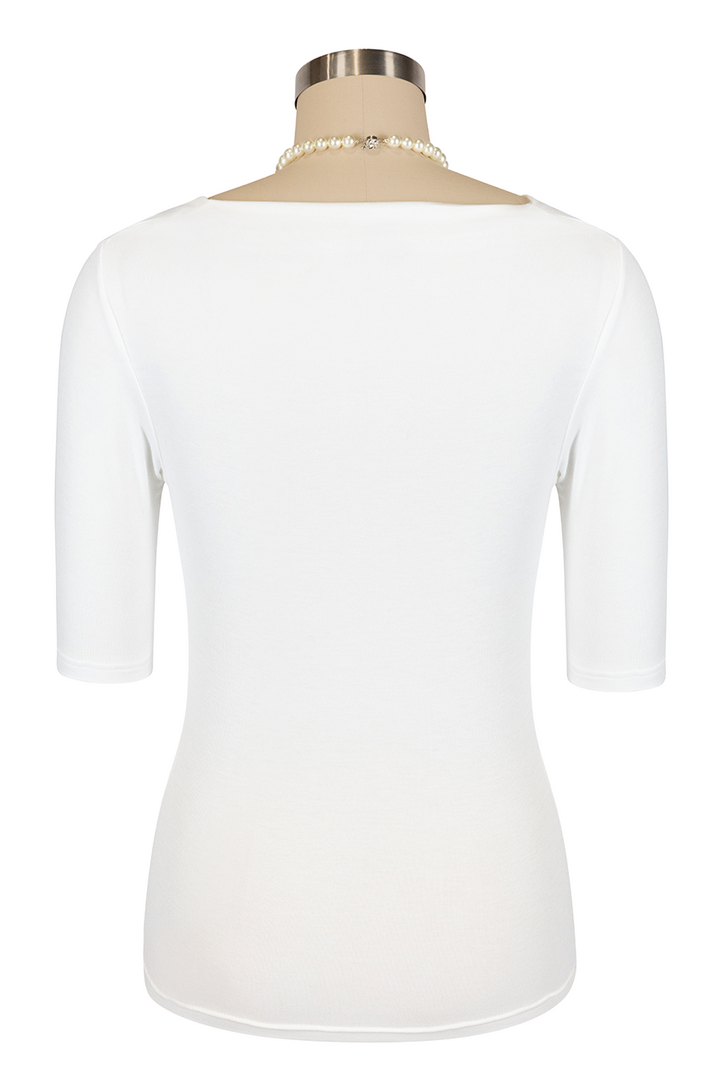 Manhattan Follies Cowl Neck Jersey Top (White)