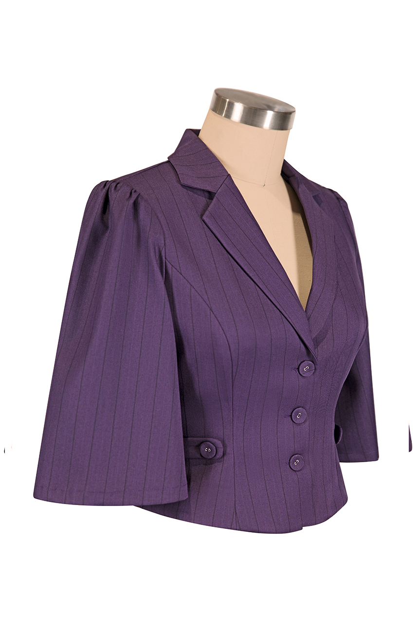 Mon Amour Pinstripe Cape Coat