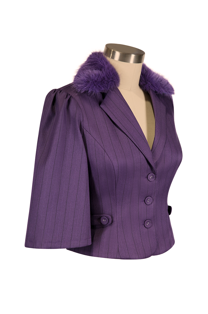 Mon Amour Pinstripe Cape Coat
