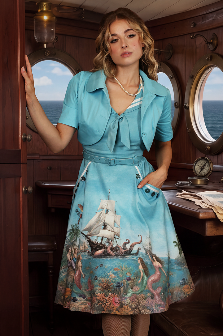 Mermaid and The Monster Day Dress (Print)