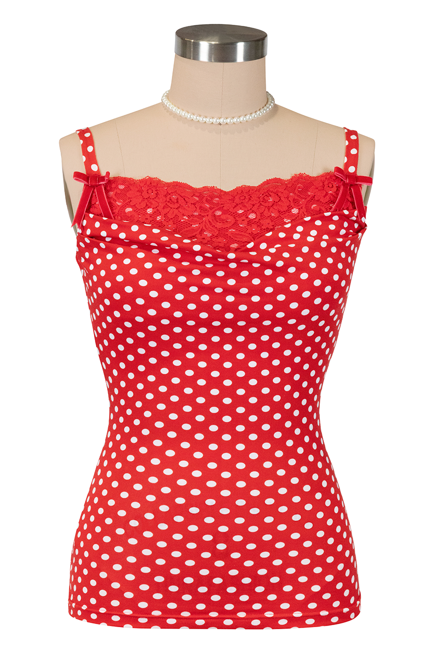 Dottie Darling Spot Cowl Camisole (Red)