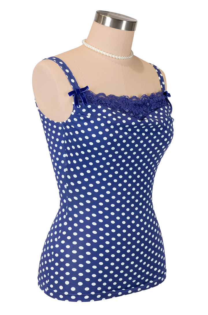 Dottie Darling Spot Cowl Camisole (Navy)
