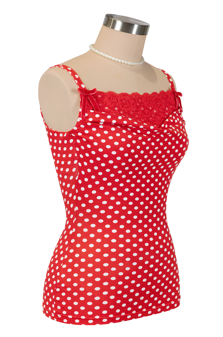 Dottie Darling Spot Cowl Camisole (Red)