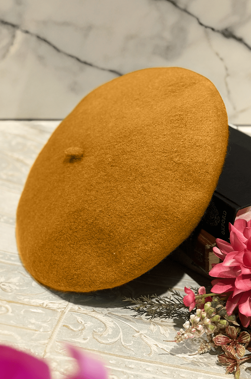 D'Amour Woollen Beret (Mustard) - Kitten D'Amour