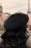 Fifi Net Lace Beret (Black)