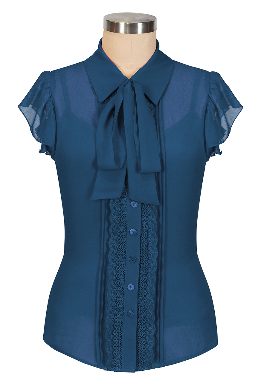 Harptree Village Blouse With Singlet (Navy)