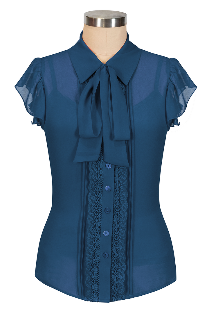 Harptree Village Blouse With Singlet (Navy)