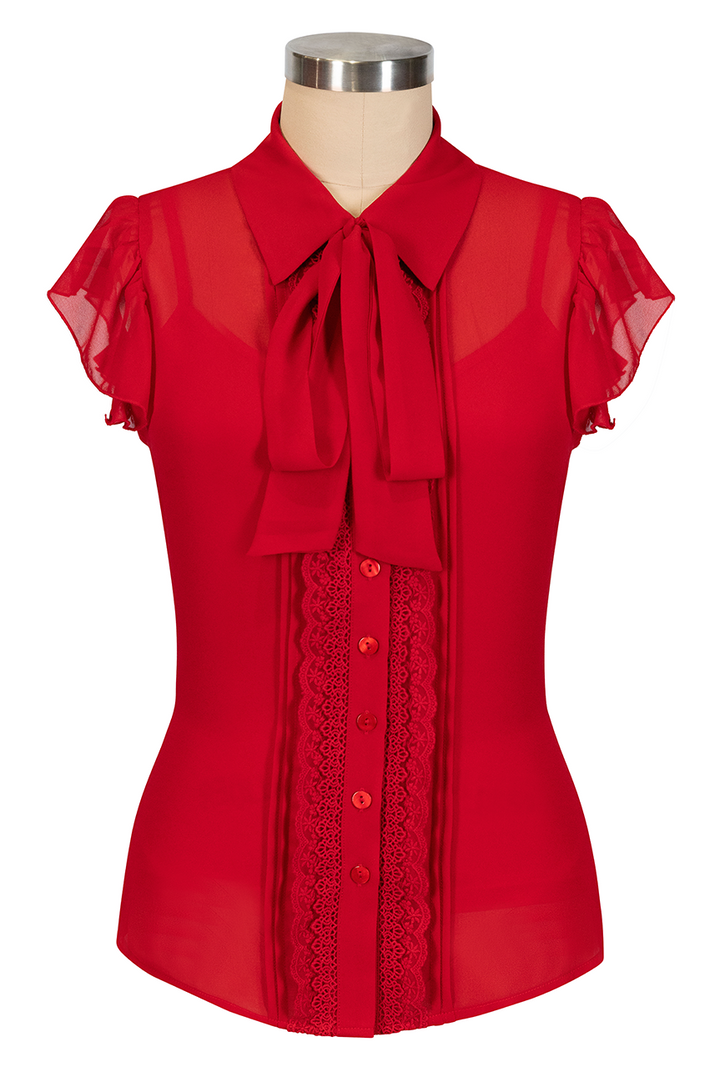 Harptree Village Blouse With Singlet (Red)