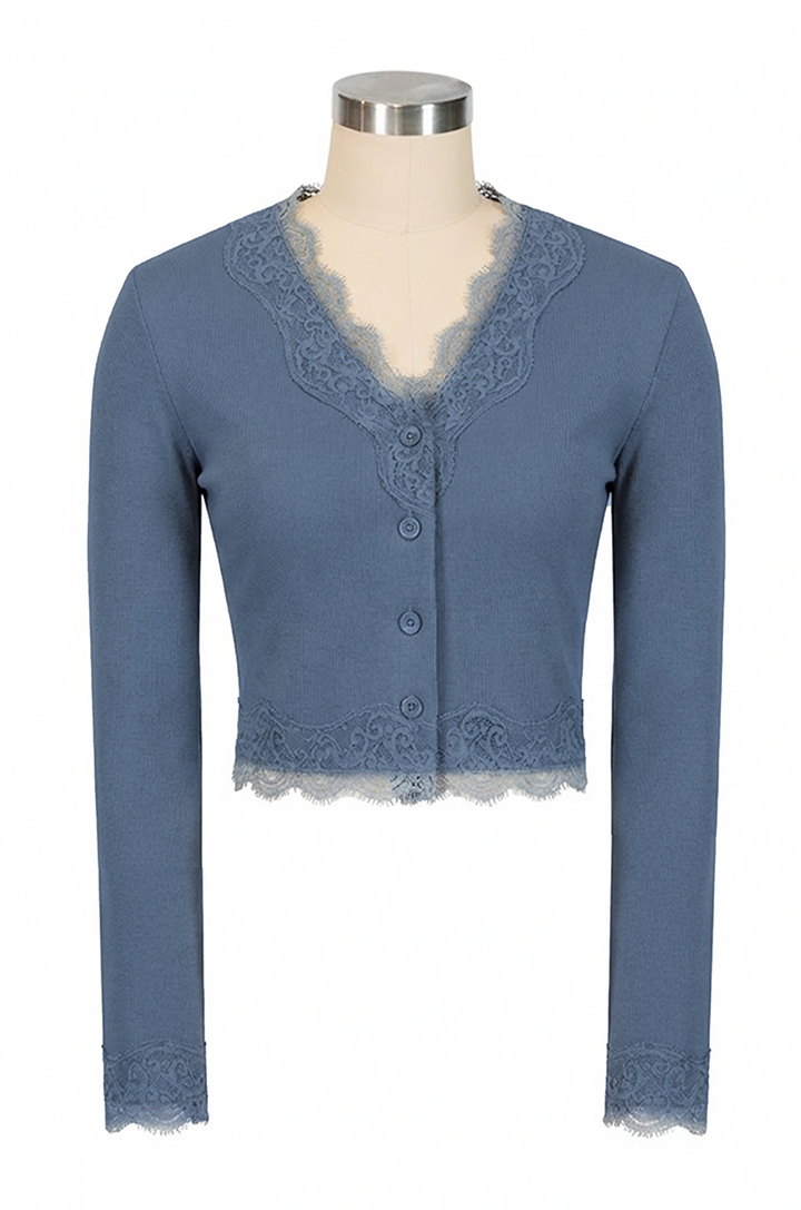 Harptree Village Follies Cardigan (Denim Blue)