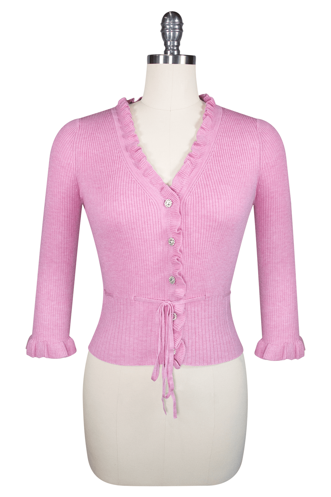 La Luna 3/4 Sleeve Knit Cardigan (Pink) - Kitten D'Amour