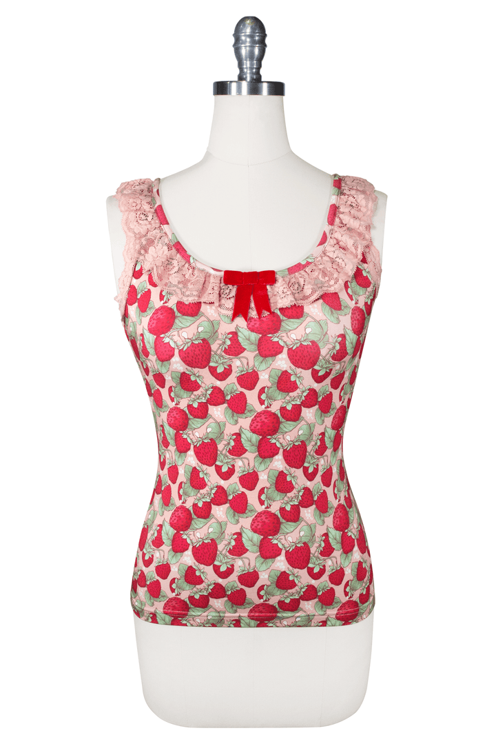 Miss Strawberry Pageant Follies Ruffle Camisole - Kitten D'Amour