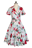 Tea Rose Collar Dress (Print)