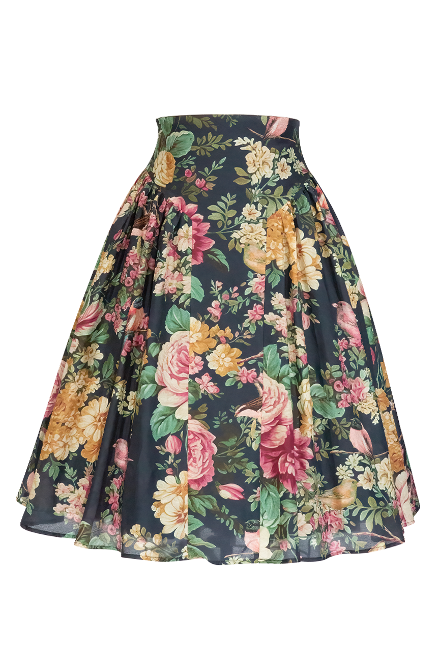 Tapestry Floral Full Skirt