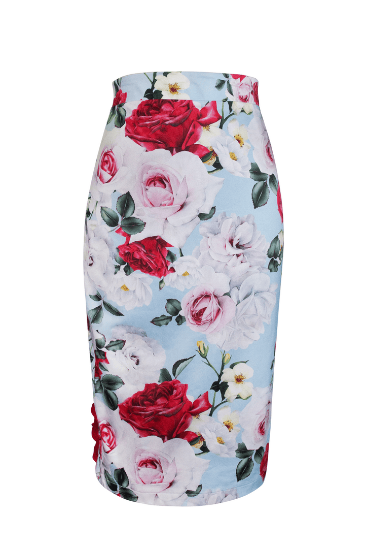 Tea Rose Wiggle Skirt (Print)