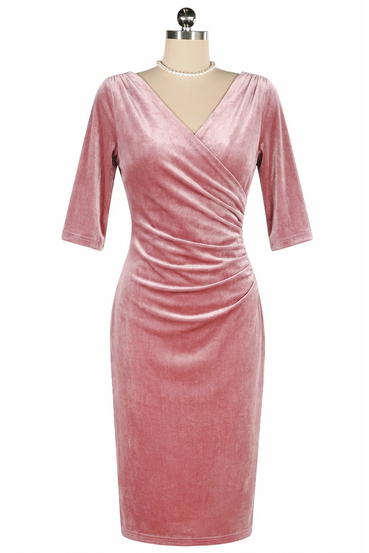 Velvet Vamp Dress (Pink)