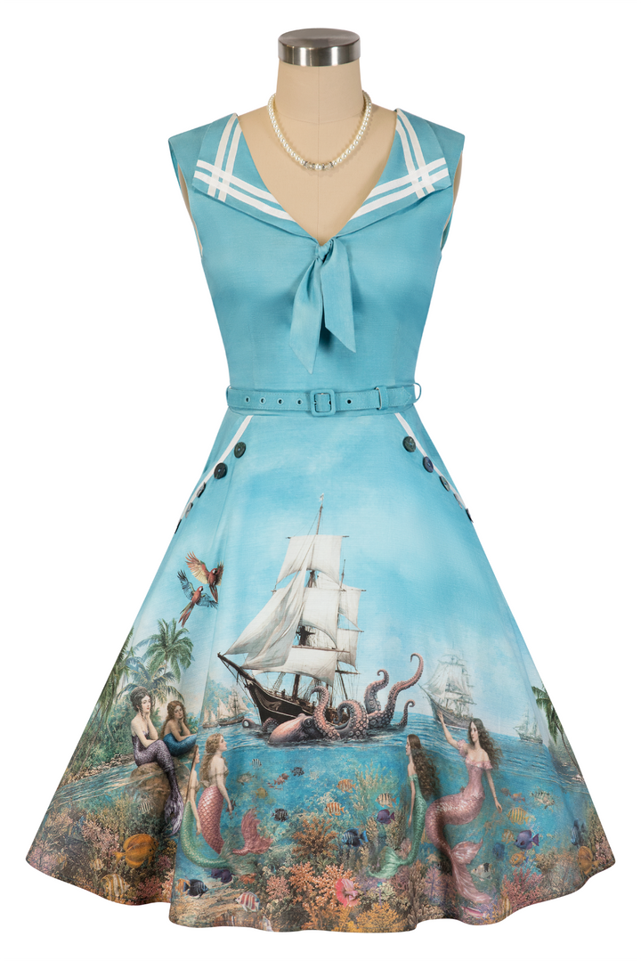 Mermaid and The Monster Day Dress (Print)