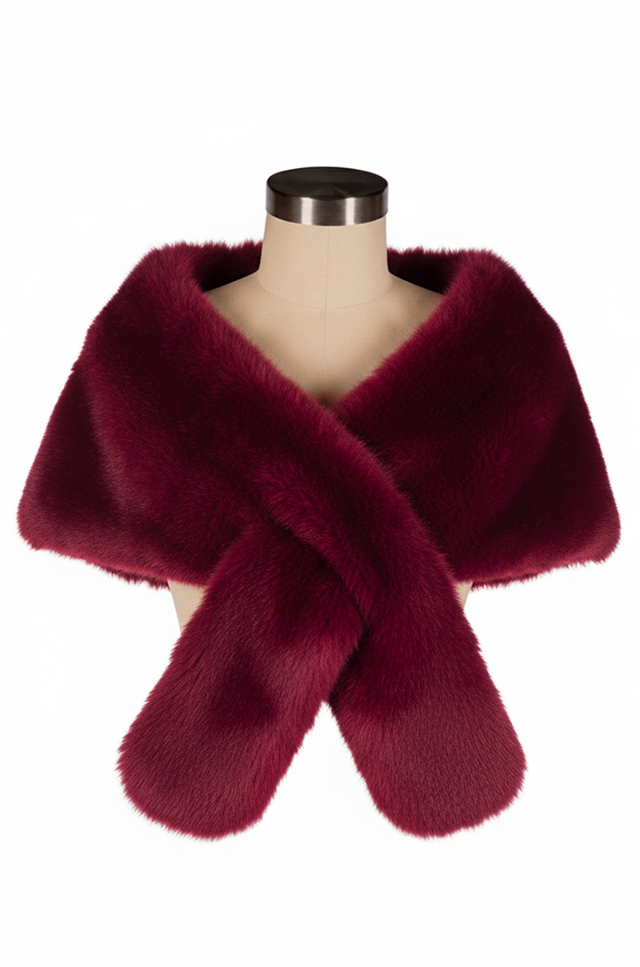 D'Amour Faux Fur Wrap (Red)