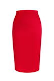 Tea Rose Wiggle Skirt (Red)