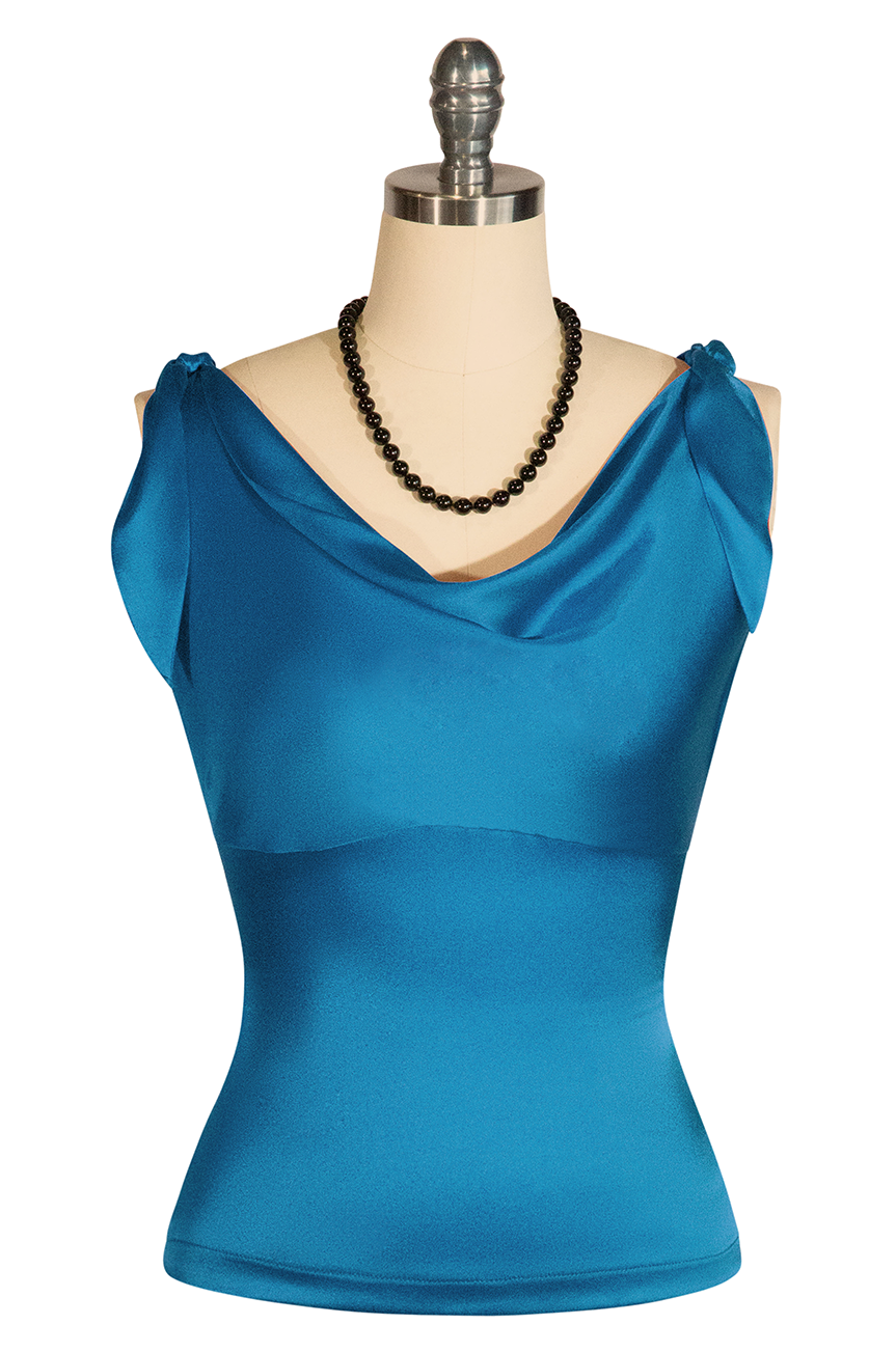 D'Amour Classic Cowl Top (Blue)