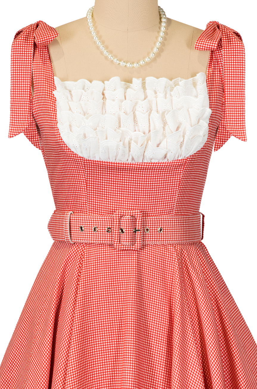 Keepsake Gingham Ruffle Bodice Dress