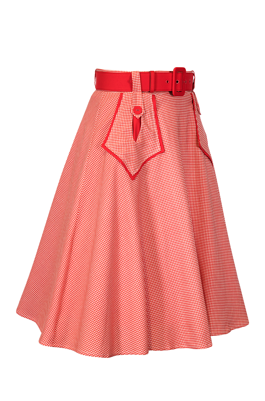 Keepsake Belted Full Check Skirt