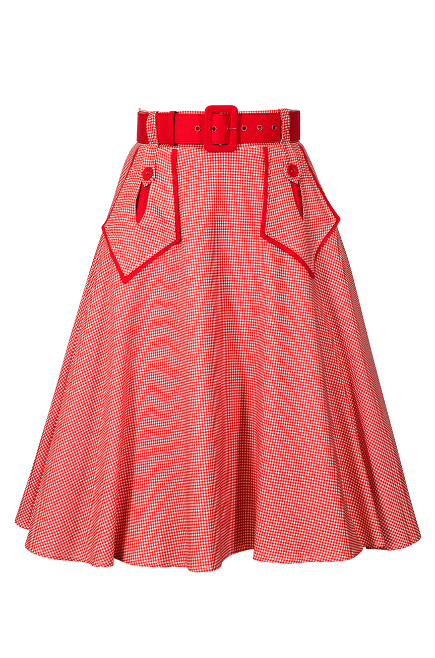 Keepsake Belted Full Check Skirt