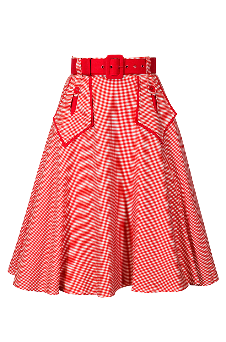 Keepsake Belted Full Check Skirt