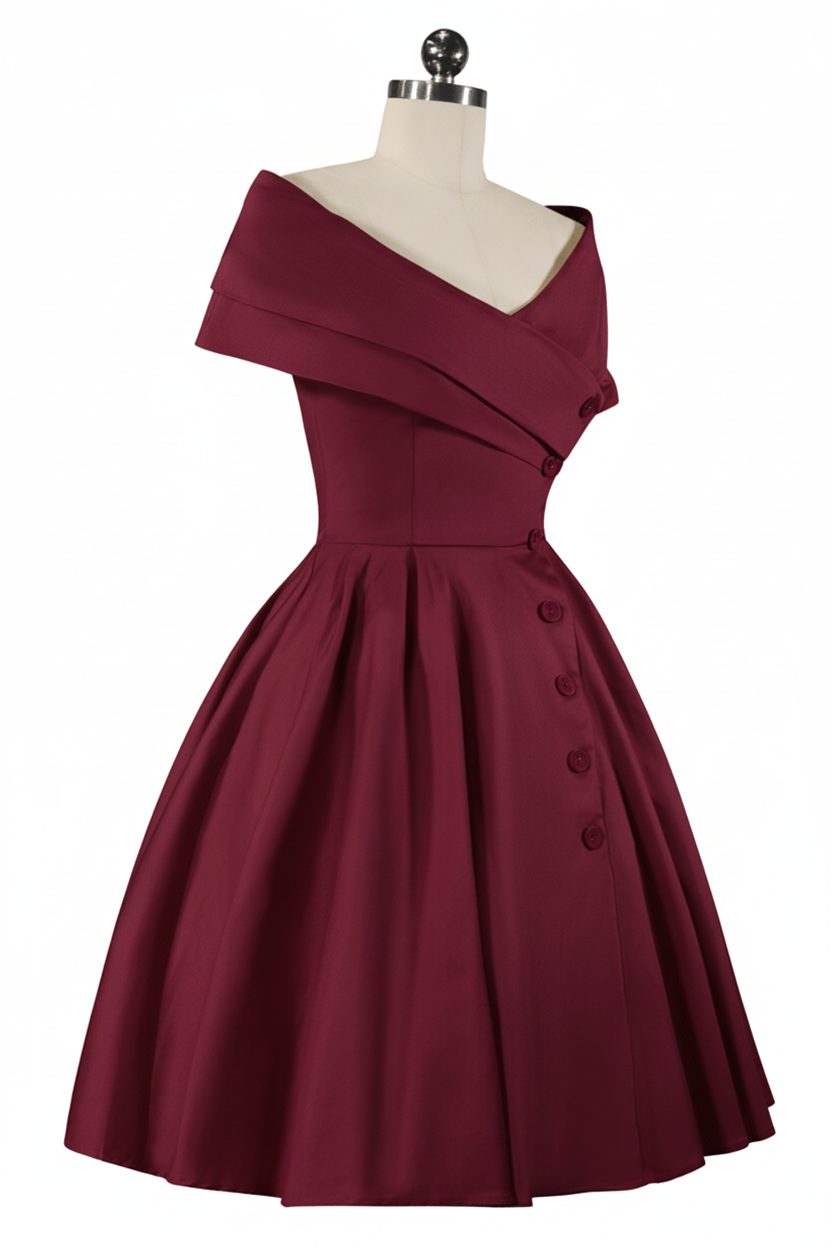 D'Amour L'Avenue Dress (Burgundy)