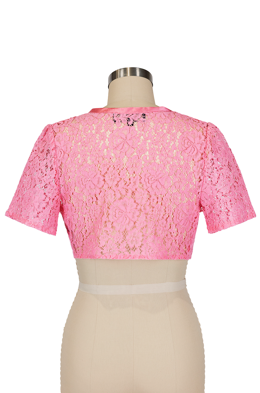 Birdsong Lace Crop Jacket (Pink)