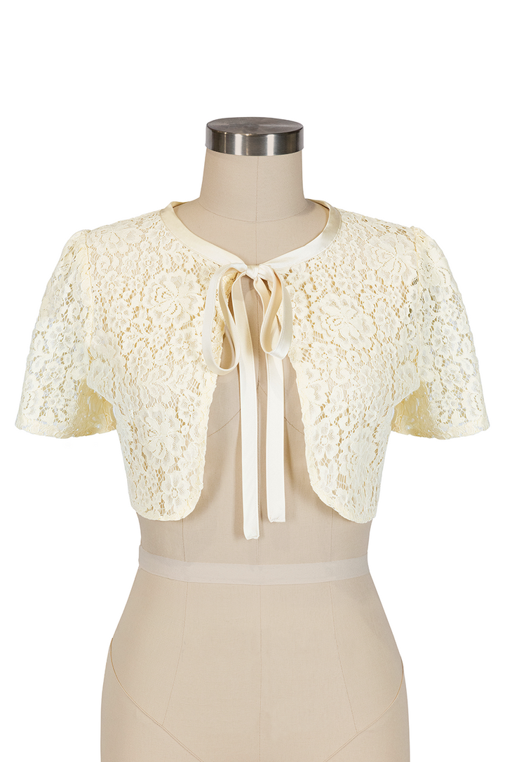 Birdsong Lace Crop Jacket (Butter)