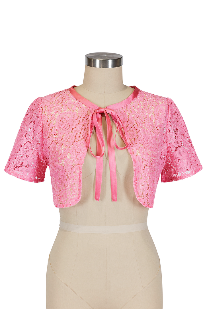 Birdsong Lace Crop Jacket (Pink)