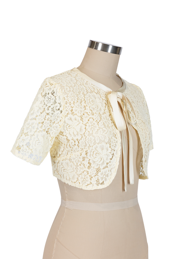 Birdsong Lace Crop Jacket (Butter)